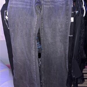 Forever 21 Women's Straight-Leg Jeans in Charcoal Gray